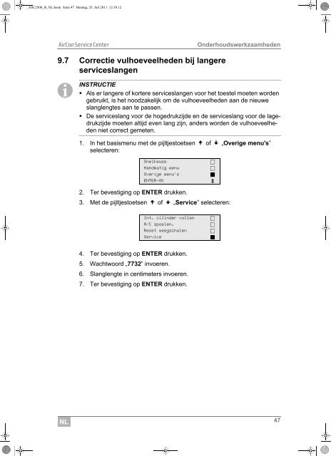 Bedieningshandleiding in Nederlands - WAECO - AirCon Service