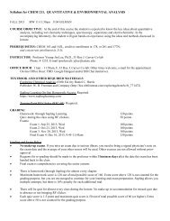 Syllabus for CHEM 211. QUANTITATIVE & ENVIRONMENTAL ...