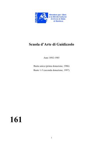 Scuola d'Arte di Guidizzolo - Istituto Centrale per gli Archivi