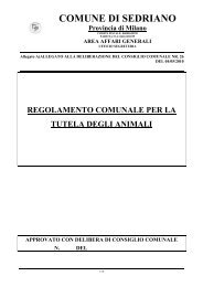 Tutela animali - Comune di Sedriano