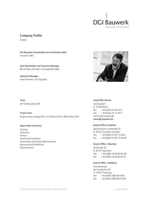 Company Profile Data - DGI Bauwerk