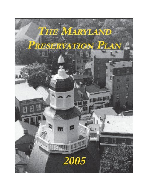 The Maryland Preservation Plan - 2005 - Maryland Historical Trust