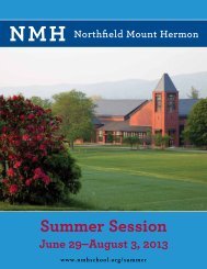 NMH Summer Session brochure - Northfield Mount Hermon School