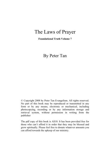 The Laws of Prayer