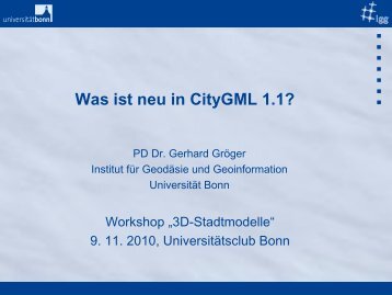 Was ist neu in CityGML 1.1? - 3D-Stadtmodelle