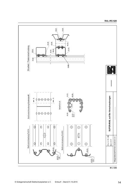 Einbauhandbuch Super-Rail auf Bauwerk, Pfostenabstand 1,33 m