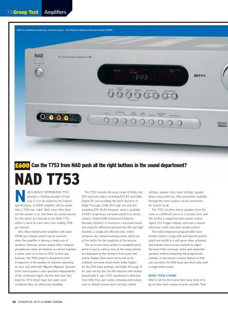 NAD T753 - Quality &amp; Performance