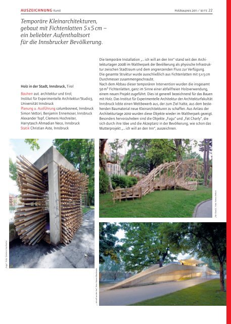 Broschüre Holzbaupreis Tirol 2011 (pdf, 14MB)