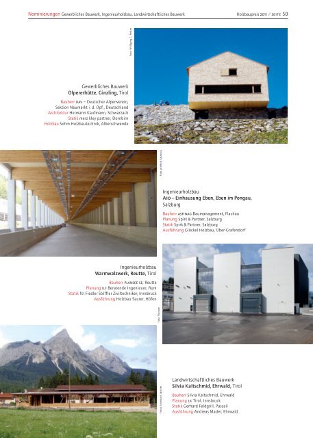 Broschüre Holzbaupreis Tirol 2011 (pdf, 14MB)