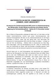 WINTERREIFEN IM WINTER, SOMMERREIFEN IM SOMMER - Kfv