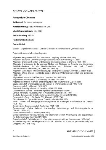 Genossenschaftsregister - Chemnitz
