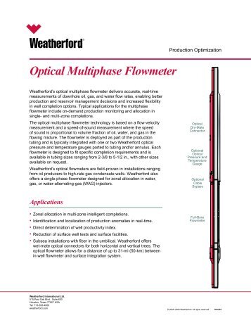 Optical Multiphase Flowmeter - Weatherford International