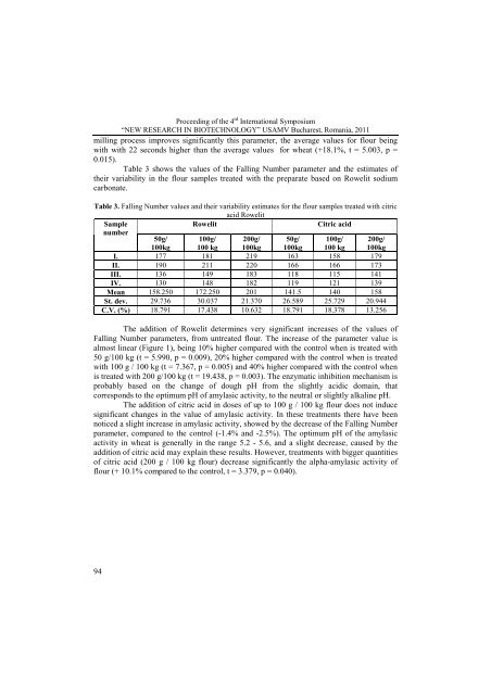 New Researches in Biotechnology - Facultatea de Biotehnologii ...