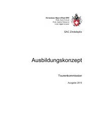 Ausbildungskonzept 2010 - 2015 - SAC Sektion Zindelspitz