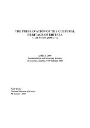 the preservation of the cultural heritage of eritrea