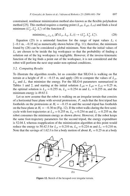 Full paper Minimizing Energy Consumption in Hexapod Robots