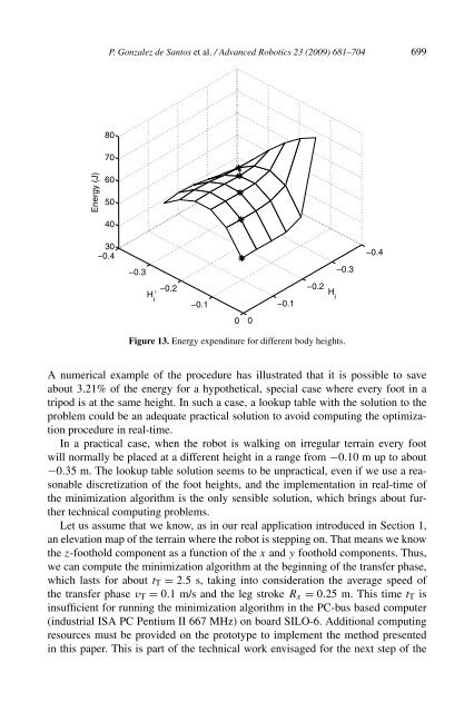 Full paper Minimizing Energy Consumption in Hexapod Robots