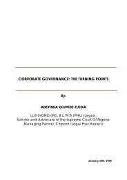 CORPORATE GOVERNANCE: THE TURNING POINTS - UBA Plc