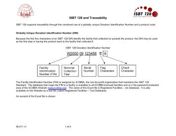 ISBT 128 and Traceability - ICCBBA