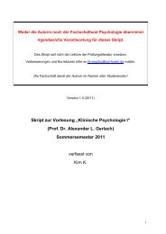 Skript zur Vorlesung â€žKlinische Psychologie Iâ€œ - Fachschaft ...