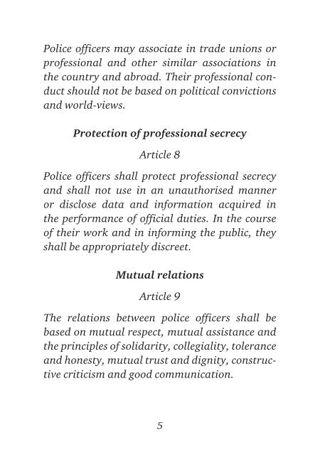 Code of Police Ethics - Policija