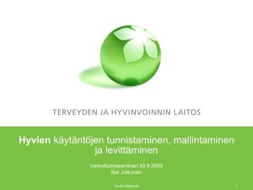 Hyvien kÃ¤ytÃ¤ntÃ¶jen tunnistaminen