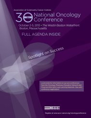 conference brochure - Association of Community Cancer Centers