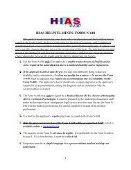 HIAS HELPFUL HINTS: FORM N-648