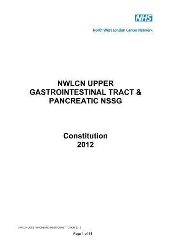 NWLCN UPPER GASTROINTESTINAL TRACT ... - Nwlcn.nhs.uk