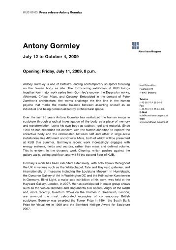 Antony Gormley - Kunsthaus Bregenz