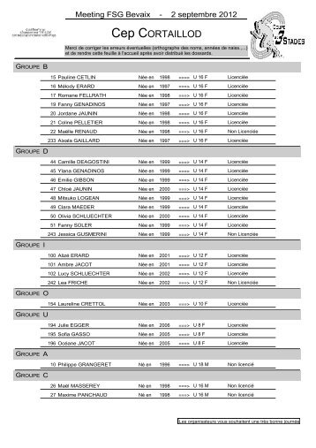 Cep CORTAILLOD - FSG Bevaix