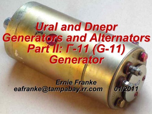 Ural and Dnepr Generators and Alternators Part II - Good Karma ...