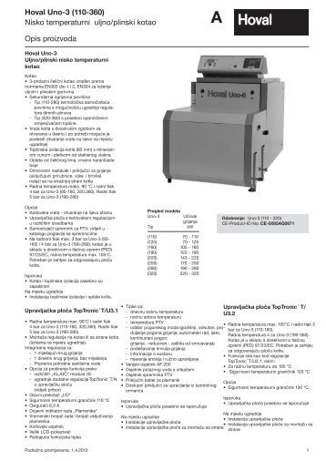 Hoval Uno-3 (110-360) Opis proizvoda Nisko temperaturni ... - Luk