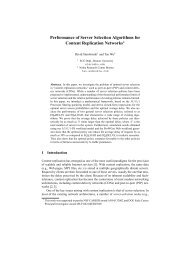 Performance of Server Selection Algorithms for Content Replication ...