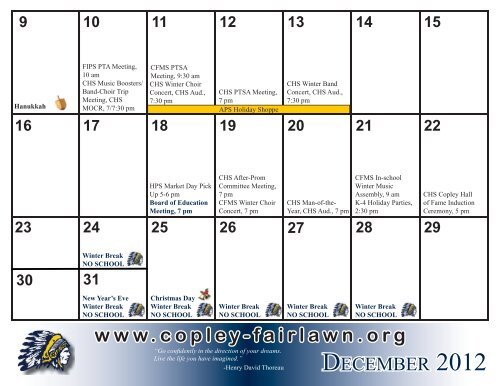 2012-2013 District Activity Calendar - Copley-Fairlawn City Schools