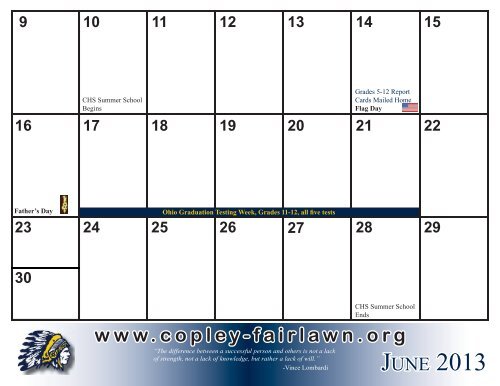 2012-2013 District Activity Calendar - Copley-Fairlawn City Schools