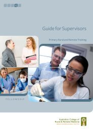 ACRRM Guide for Supervisors - Australian College of Rural and ...