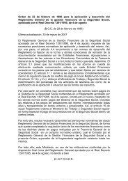 Orden de 22 de febrero de 1996 para la ... - Seguridad Social