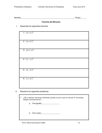 Page 1 Probabilidad y EstadÃ­stica Actividad 3 Elementos de ...