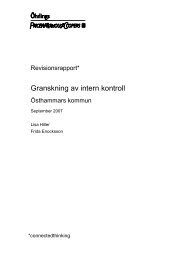 Revisionsrapport, Granskning av intern kontroll, ÃƒÂ–sthammars ...