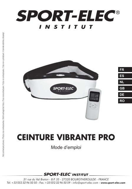 CEINTURE VIBRANTE [HQM624] User Manual ... - Sport-elec.com