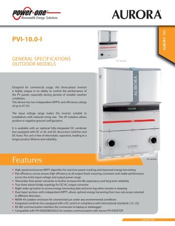 PVI-10-I Inverter Datasheet