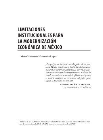 Limitaciones institucionales al desarrollo - PÃ¡ginas Personales UNAM