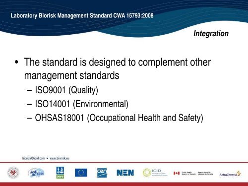 Laboratory Biorisk Management Standard CWA 15793:2008