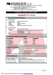 MSDS - Putty Filler - Sealant Manufacturer