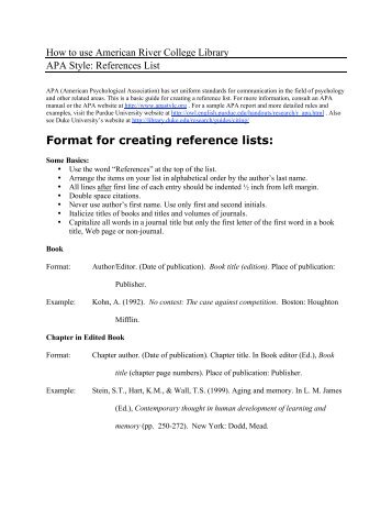 apa style reference list