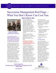 Succession Management Red Flags - Right Management