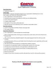Grant Application Checklist - Costco