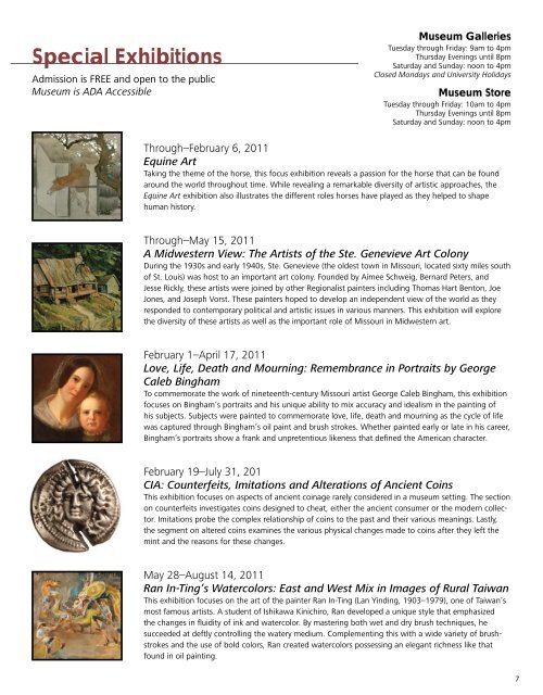 Winter 2011 - Museum of Art and Archaeology - University of Missouri