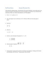 THE PUTNEY SCHOOL ALGEBRA I PLACEMENT TEST 1. If ( ) ( ) 2 ...